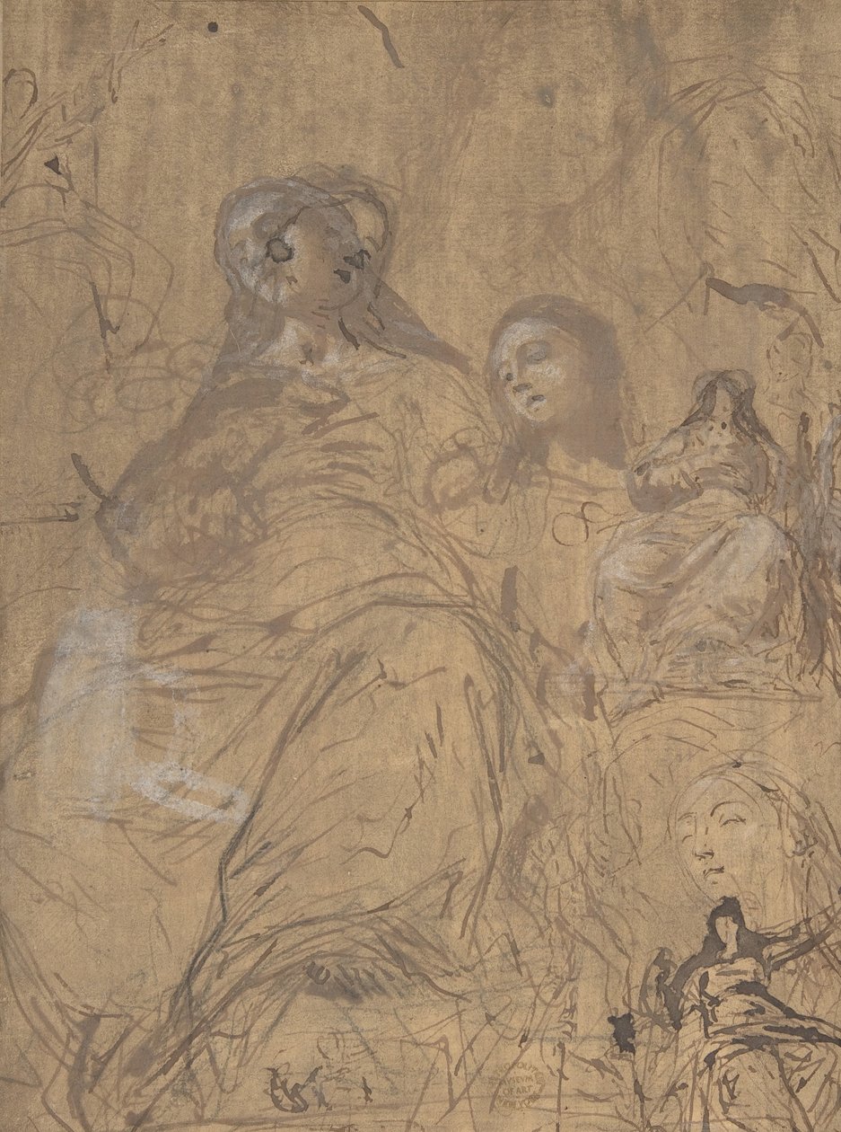 Studier för Jungfruns antagande, 1657-60. av Juan Carreño de Miranda