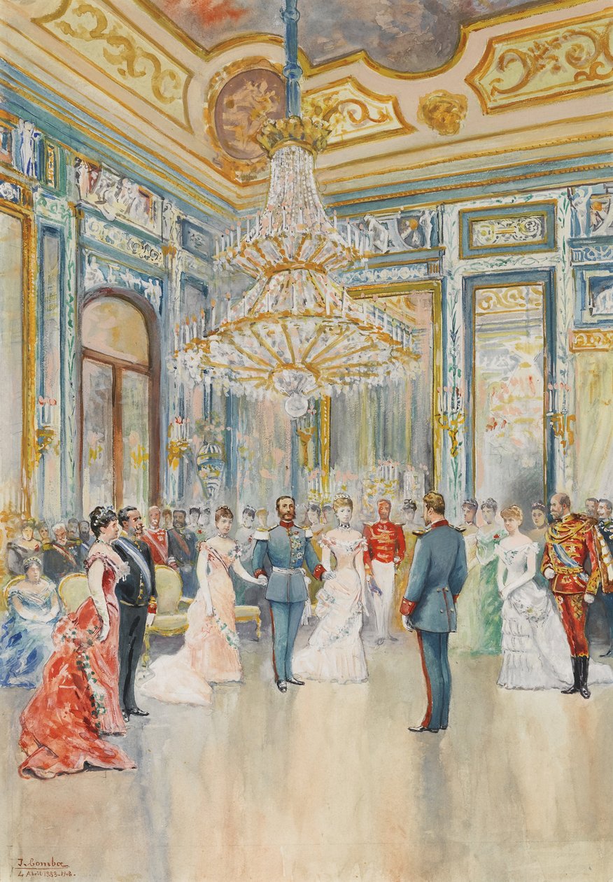 Äktenskapet mellan Louis Ferdinand de Wittelsbach, Prins av Bayern (15859-1949) och Infanta Mary av Spaniens fred (Maria de la Paz de Borbon) av Juan Comba y Garcia