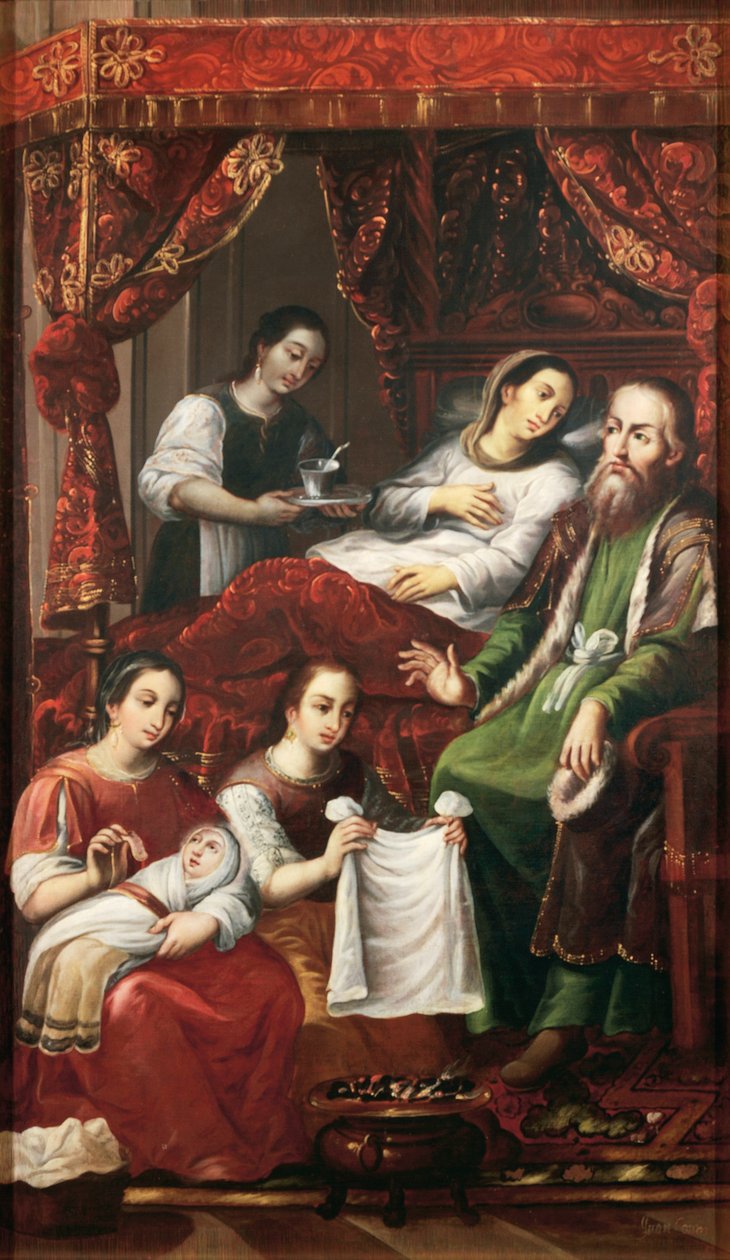Marias födelse, av Juan Correa (cirka 1646-1716) av Juan Correa