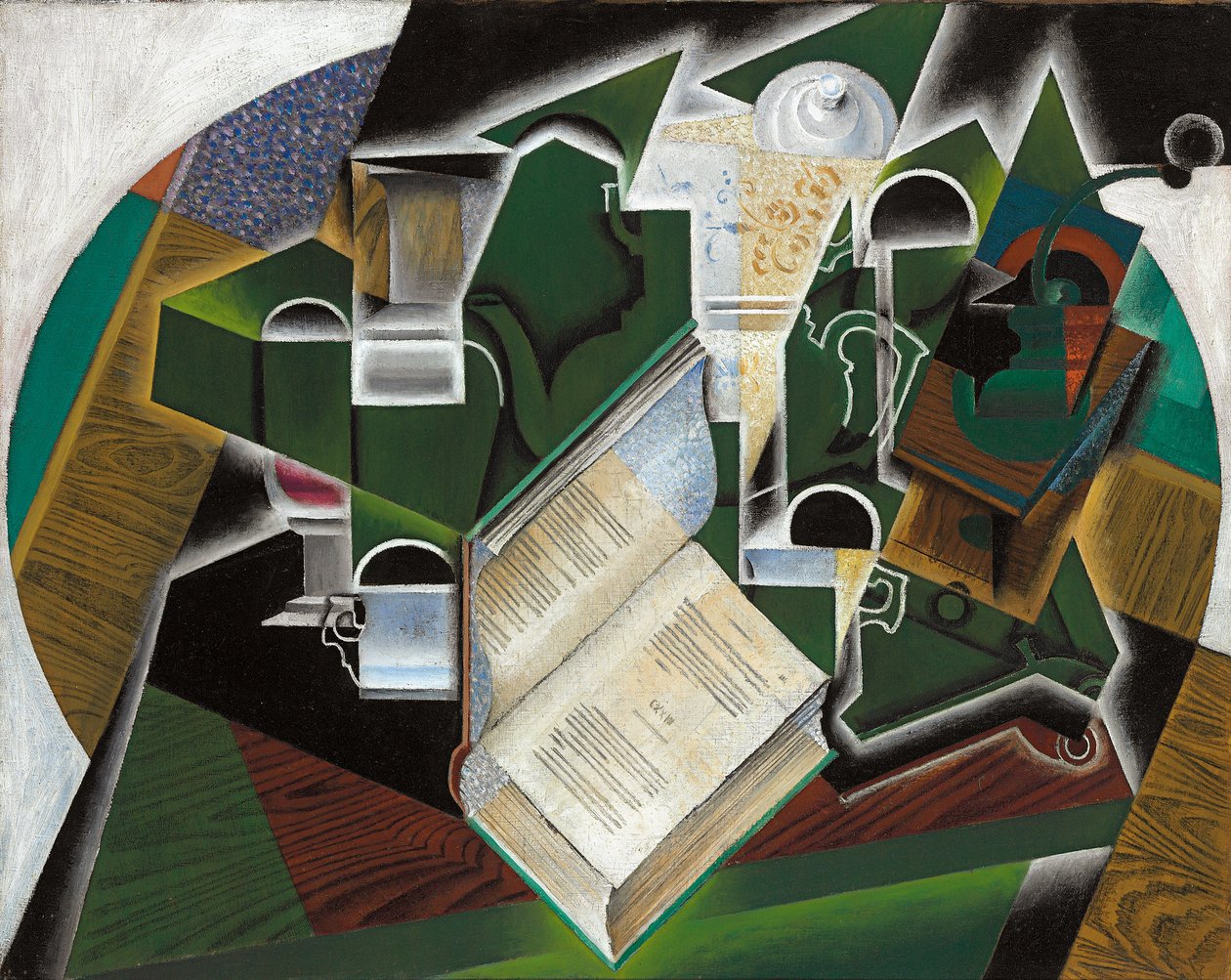 Bok, Pipa och Glasögon; Bok, pipa och glasögon, 1915 av Juan Gris