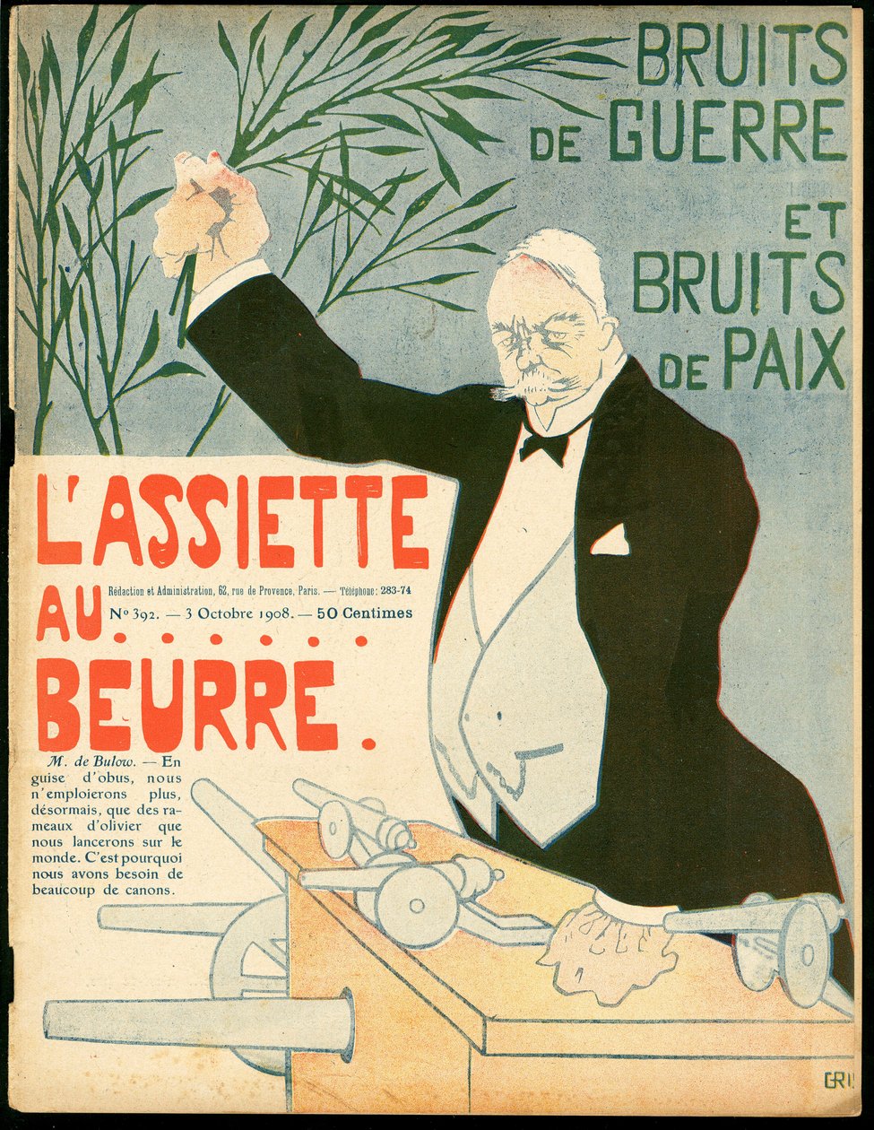 Omslag till "" The Butter Plate"", nummer 392, Satirical in Colors av Juan Gris