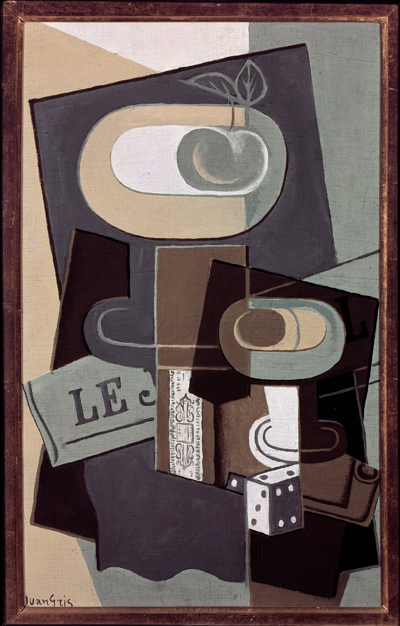 Tärningar (olja på duk av Juan Gris