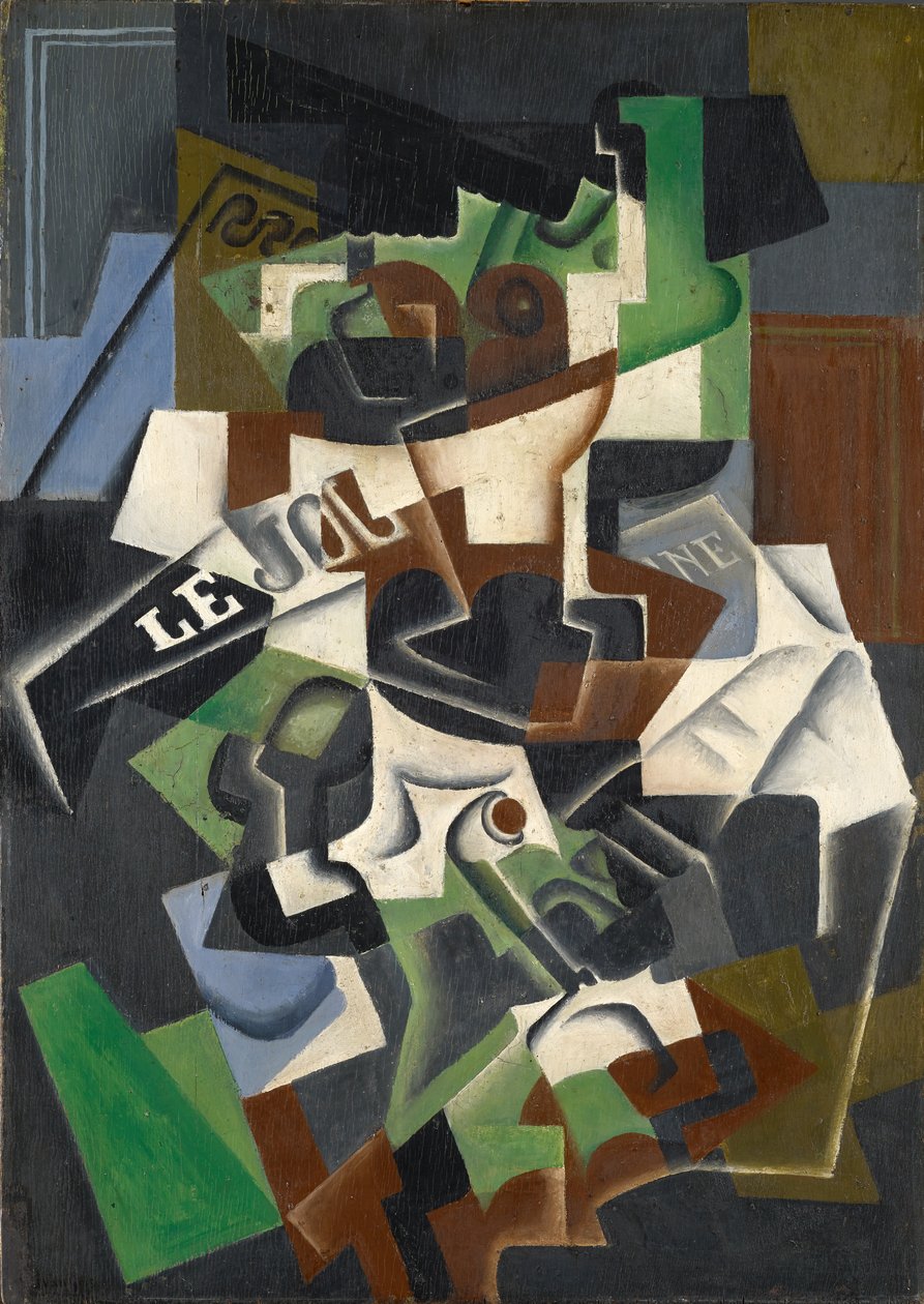 Fruktskål, Pipa och Journal av Juan Gris