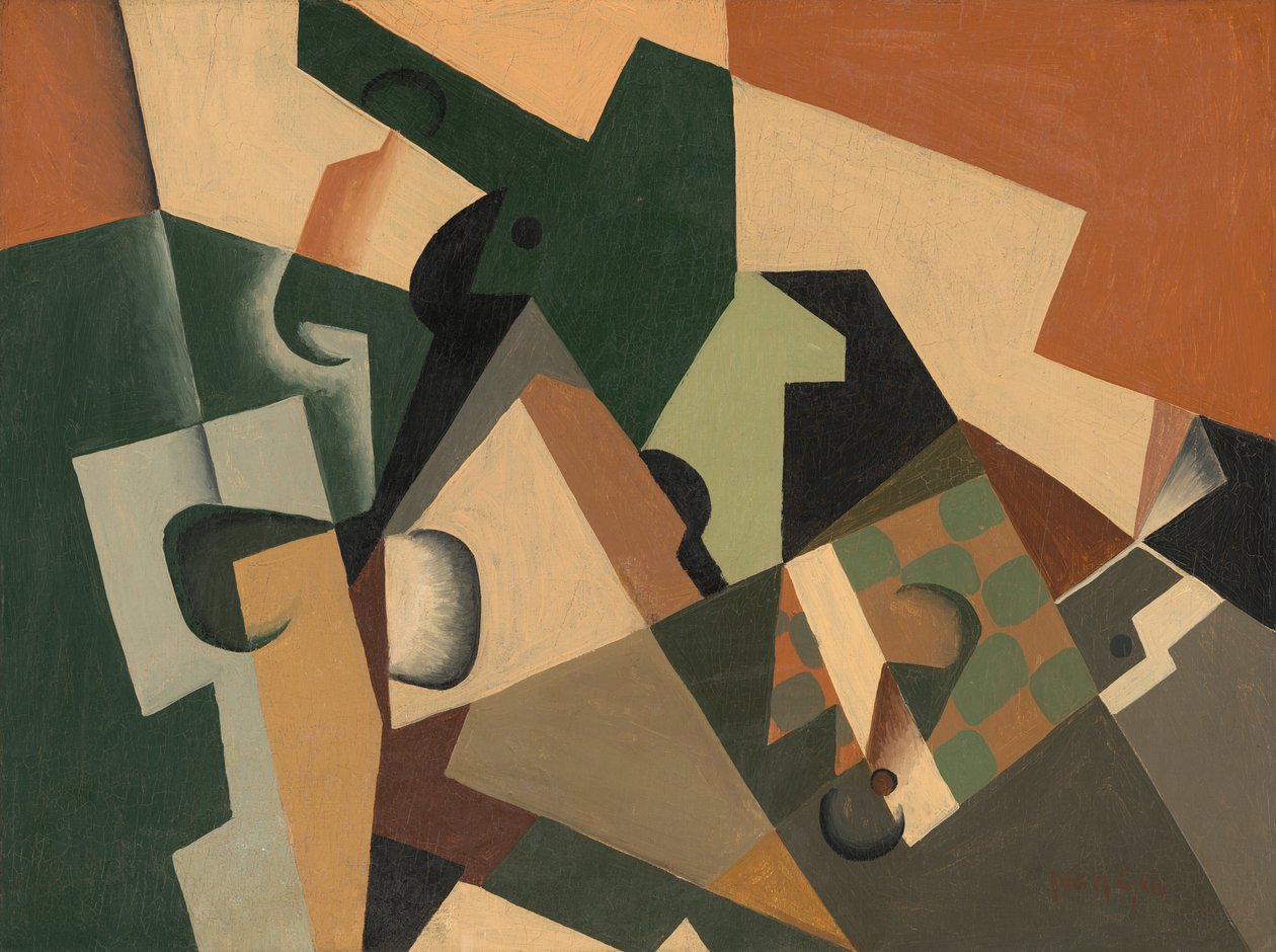 Glas och schackbräde av Juan Gris