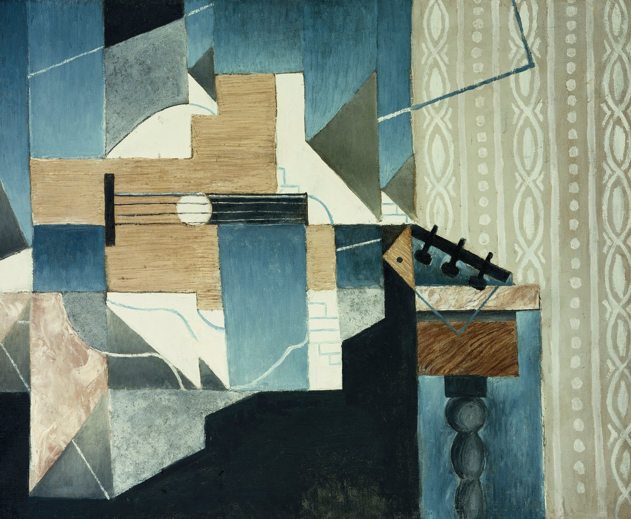 Gitarr på bordet; Gitarren på bordet, 1913 av Juan Gris