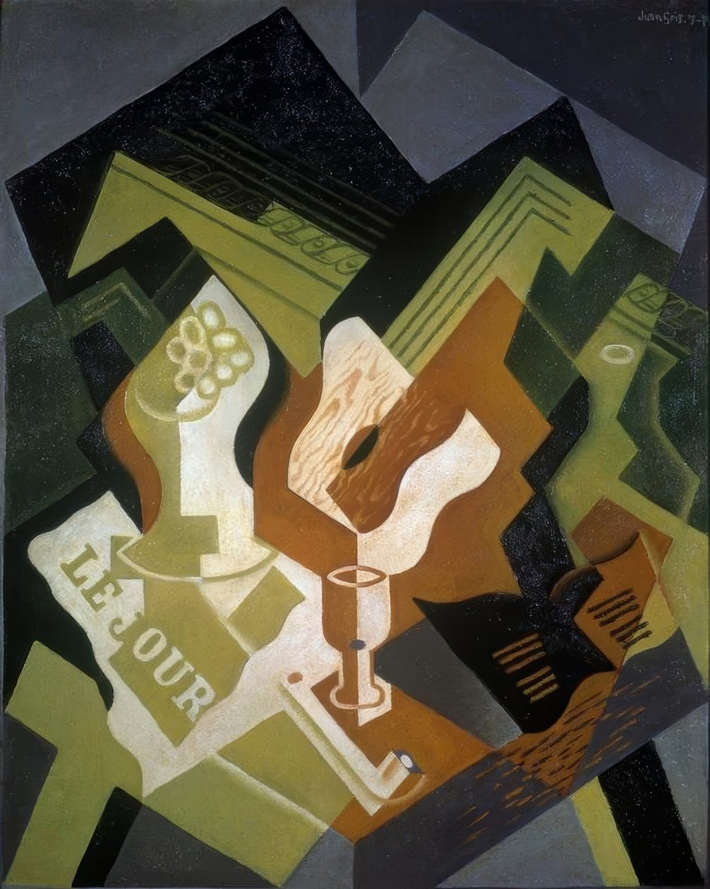 Gitarr och fruktskål av Juan Gris