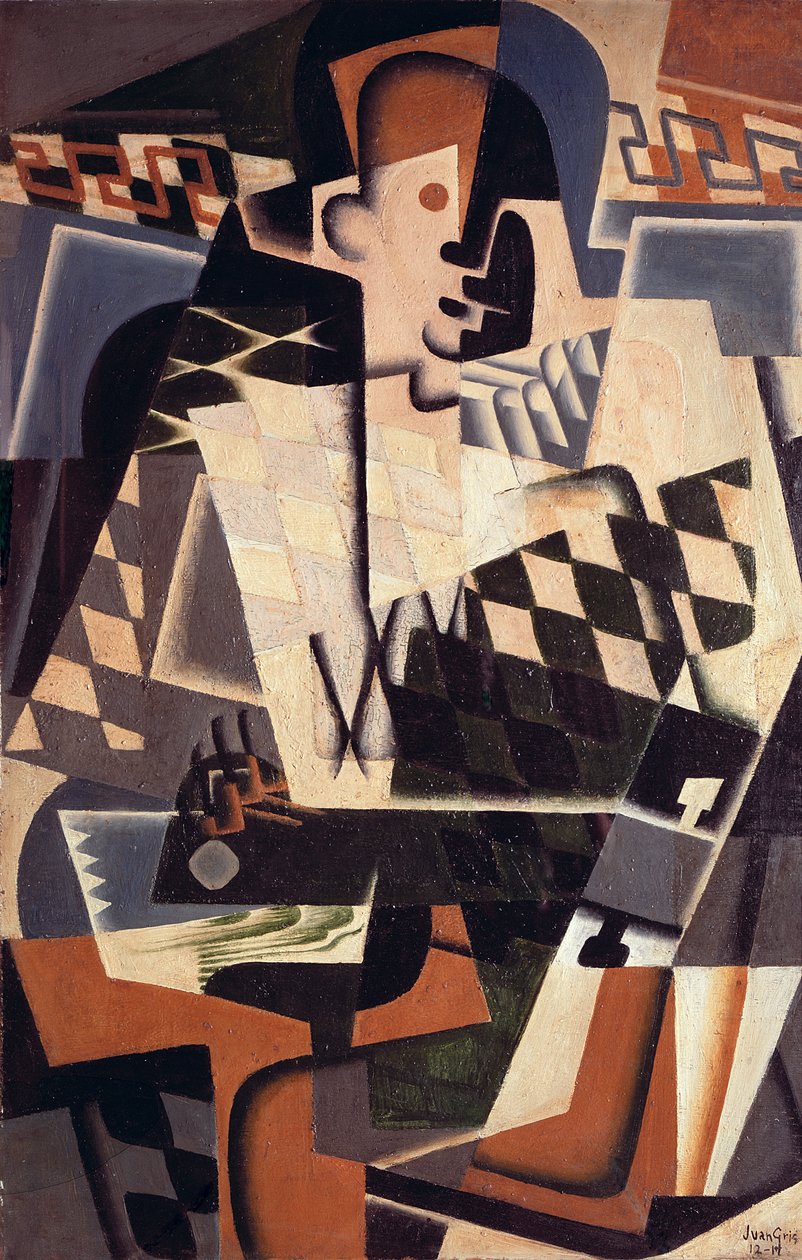 Harlekin med en guitar, 1917 swed av Juan Gris