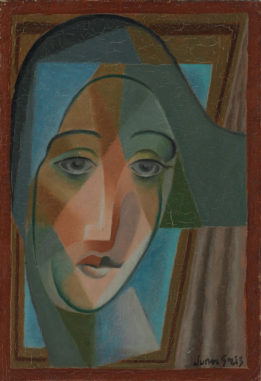 Chef för en Harlequin; Tete d"Arlequin, 1924 av Juan Gris