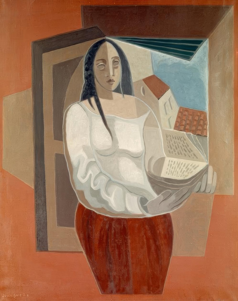 Kvinnan med boken av Juan Gris