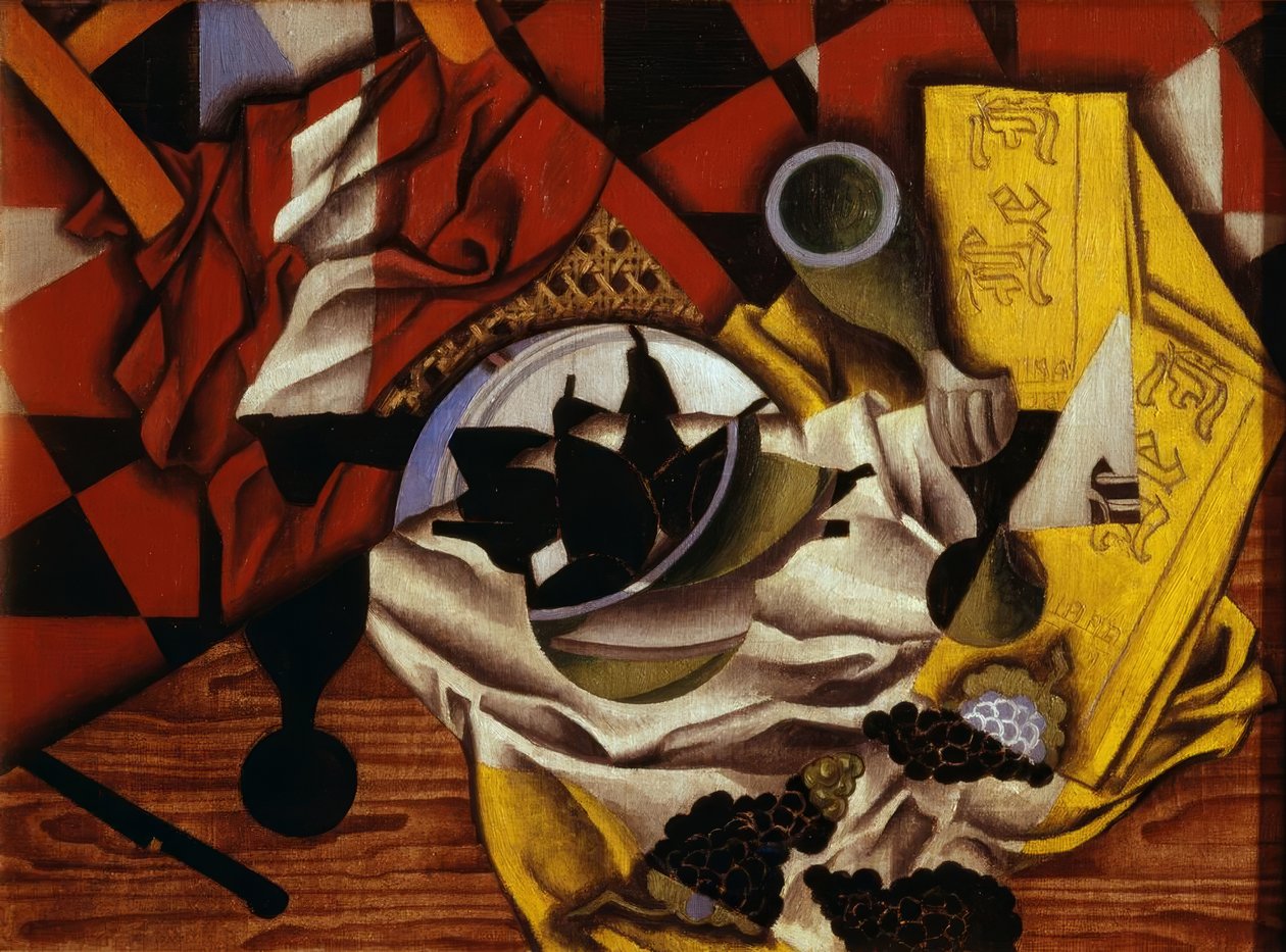 Stilleben med druvor och päron av Juan Gris