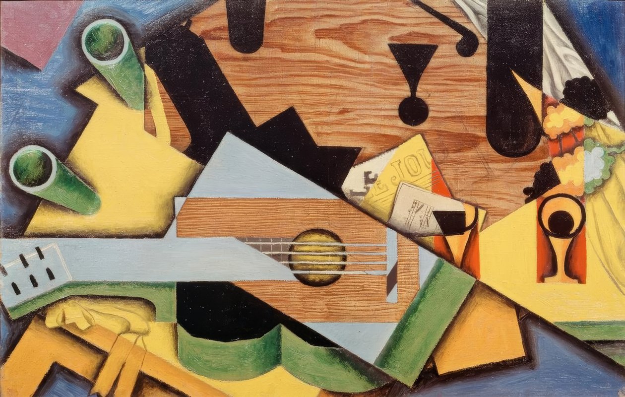 Stilleben med gitarr av Juan Gris