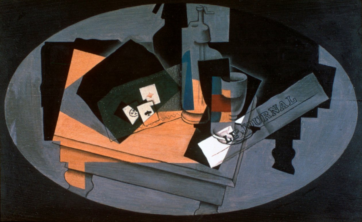 Spelkort och sifon, 1916. av Juan Gris