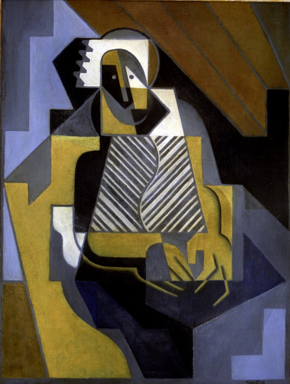 Sittande kvinna, ca 1915-20 (olja på duk) av Juan Gris