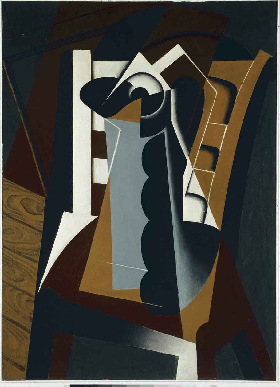 Stilleben på en stol - Olja på trä av Juan Gris