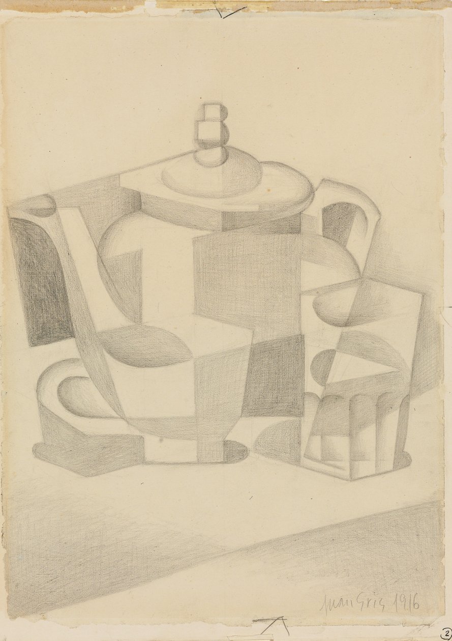 Stilleben med tekanna; Nature morte a la theiere, 1916 av Juan Gris