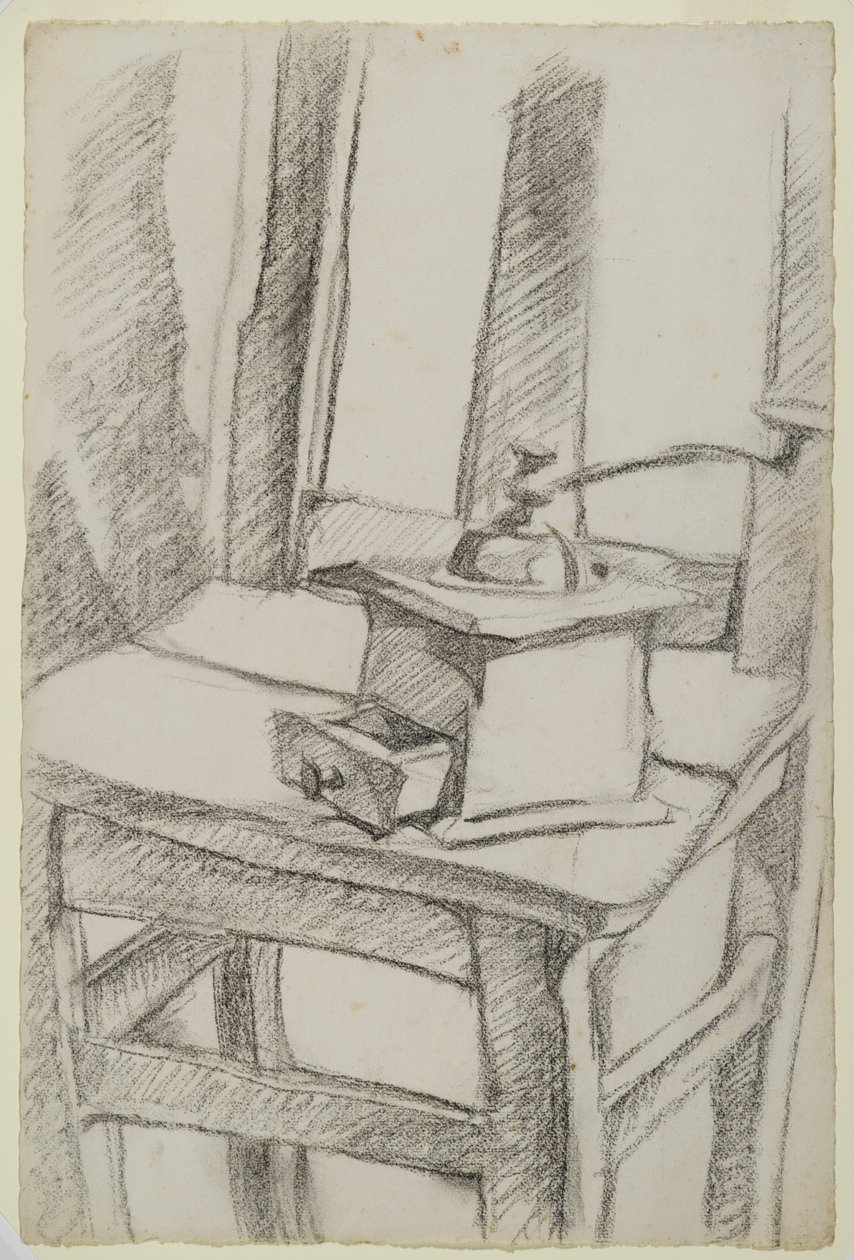Kaffekvarnen (Le Moulin à Café), 1911 (kol på lagt papper) av Juan Gris