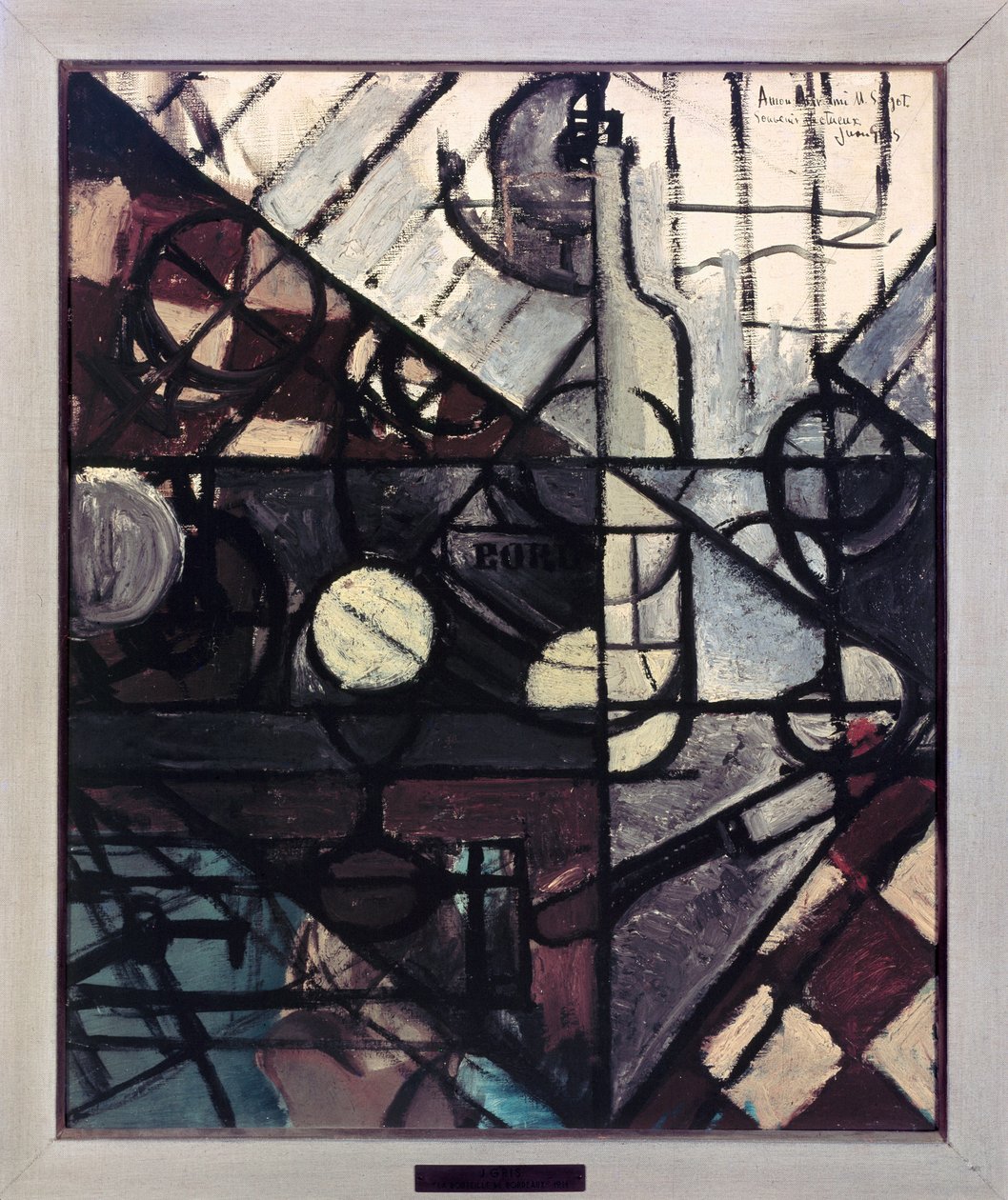 Flaskan Bordeaux (olja på duk, 1900-talet) av Juan Gris