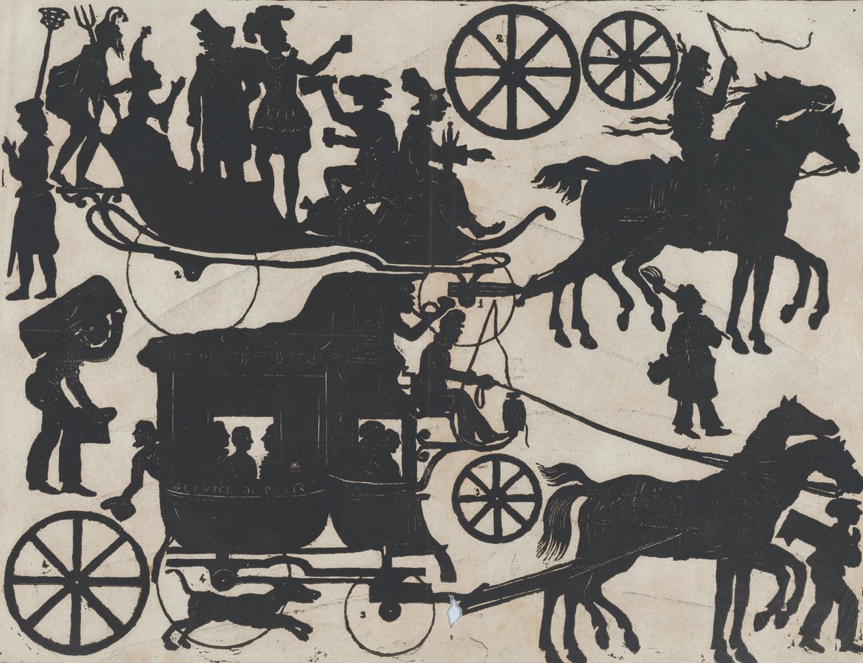 Ark 5 med figurer för kinesiska skuggdockor, ca. 1850-70. av Juan Llorens
