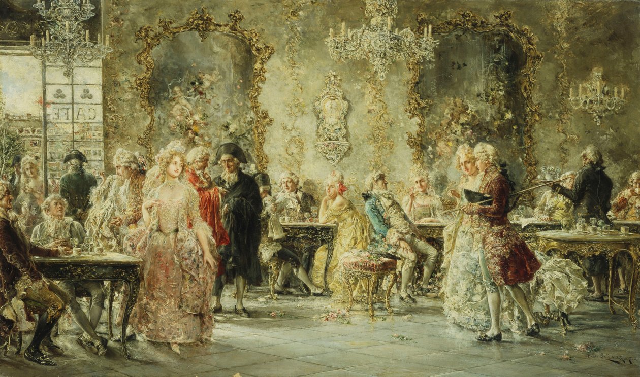 Eleganta figurer på ett parisiskt kafé av Juan Pablo Salinas Tervel