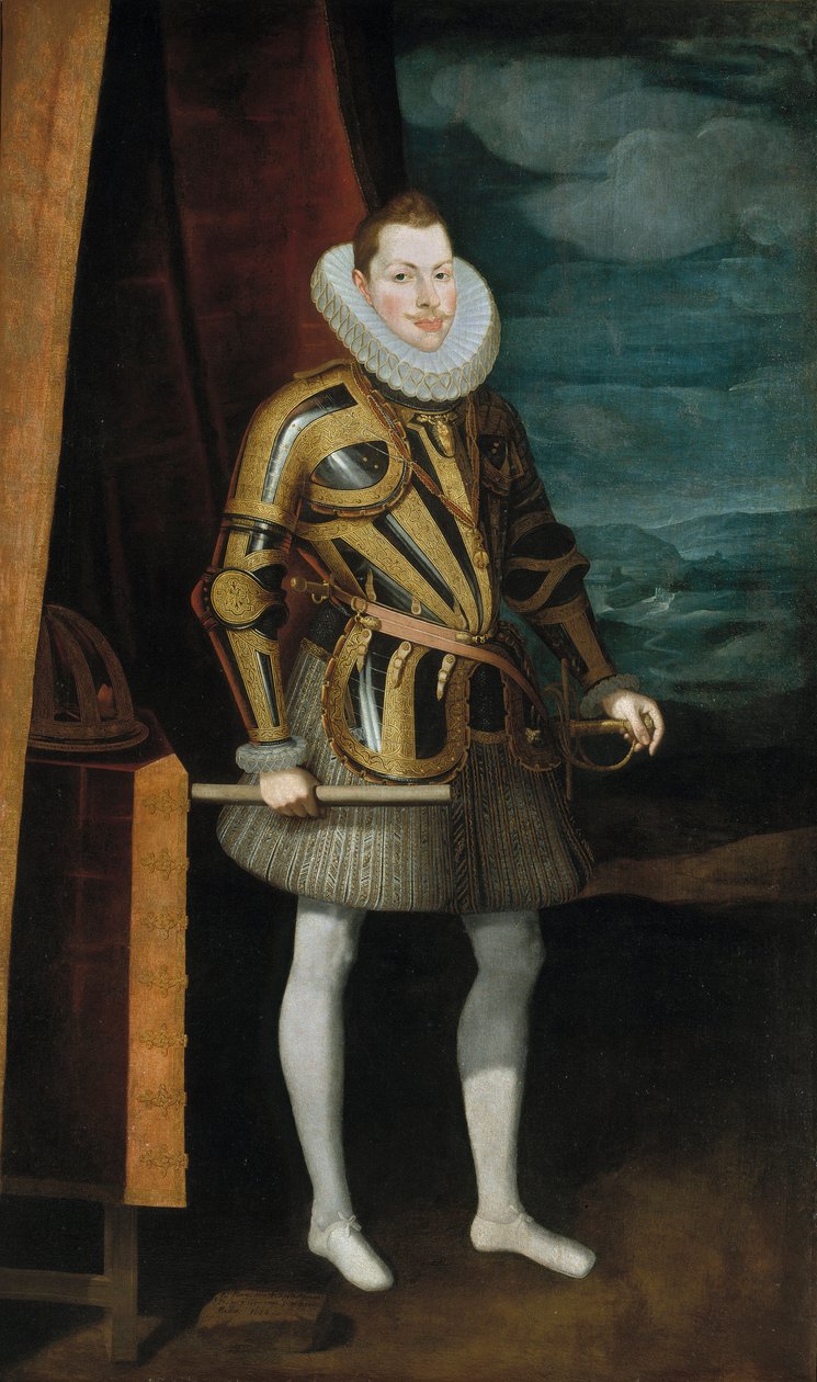 Filip III av Spanien - Porträtt av Filip III (1578-1621), kung av Spanien och Portugal av Pantoja de la Cruz, Juan (1553-1608) av Juan Pantoja de la Cruz