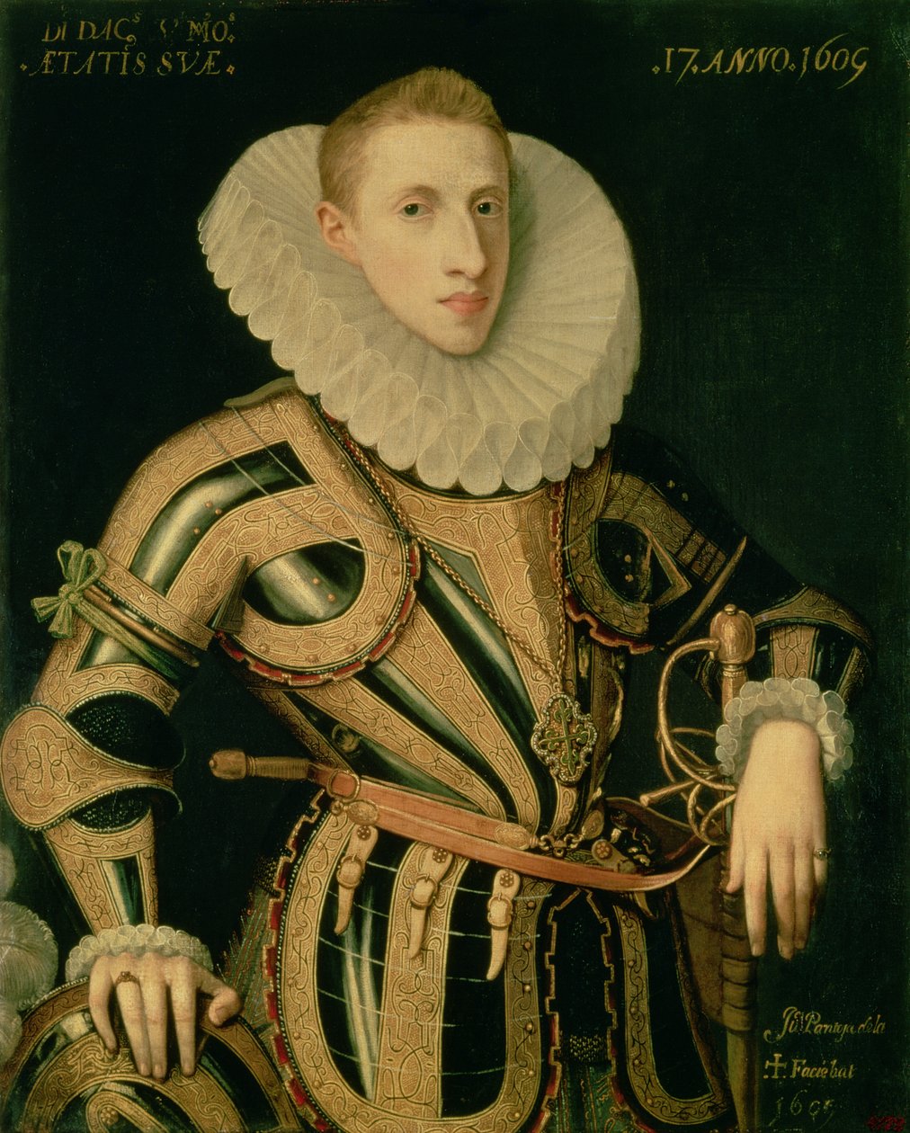 Porträtt av Diego de Villamayor av Juan Pantoja de la Cruz