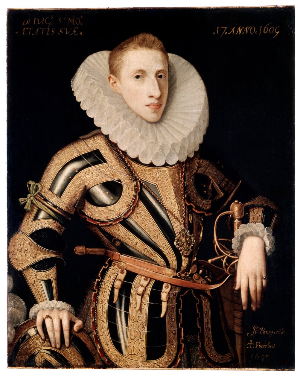 Porträtt av Don Diego de Villamayor, 1605. av Juan Pantoja de la Cruz