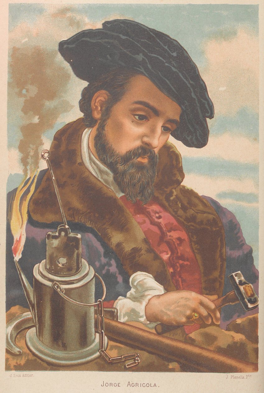 Georgius Agricola. Från: Science and its men, 1879. av Juan Planella y Rodríguez