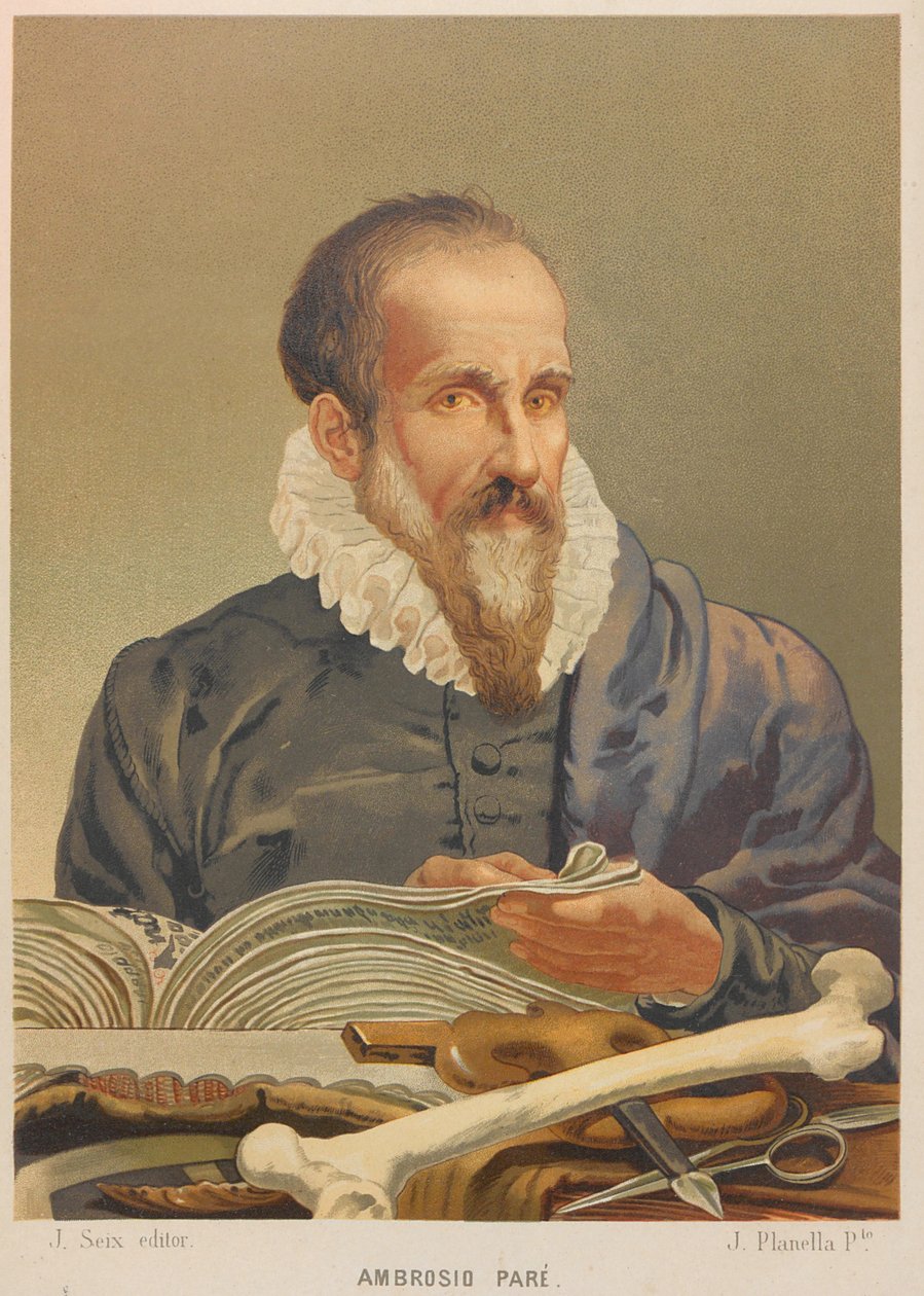Porträtt av Ambroise Paré, 1879. av Juan Planella y Rodríguez