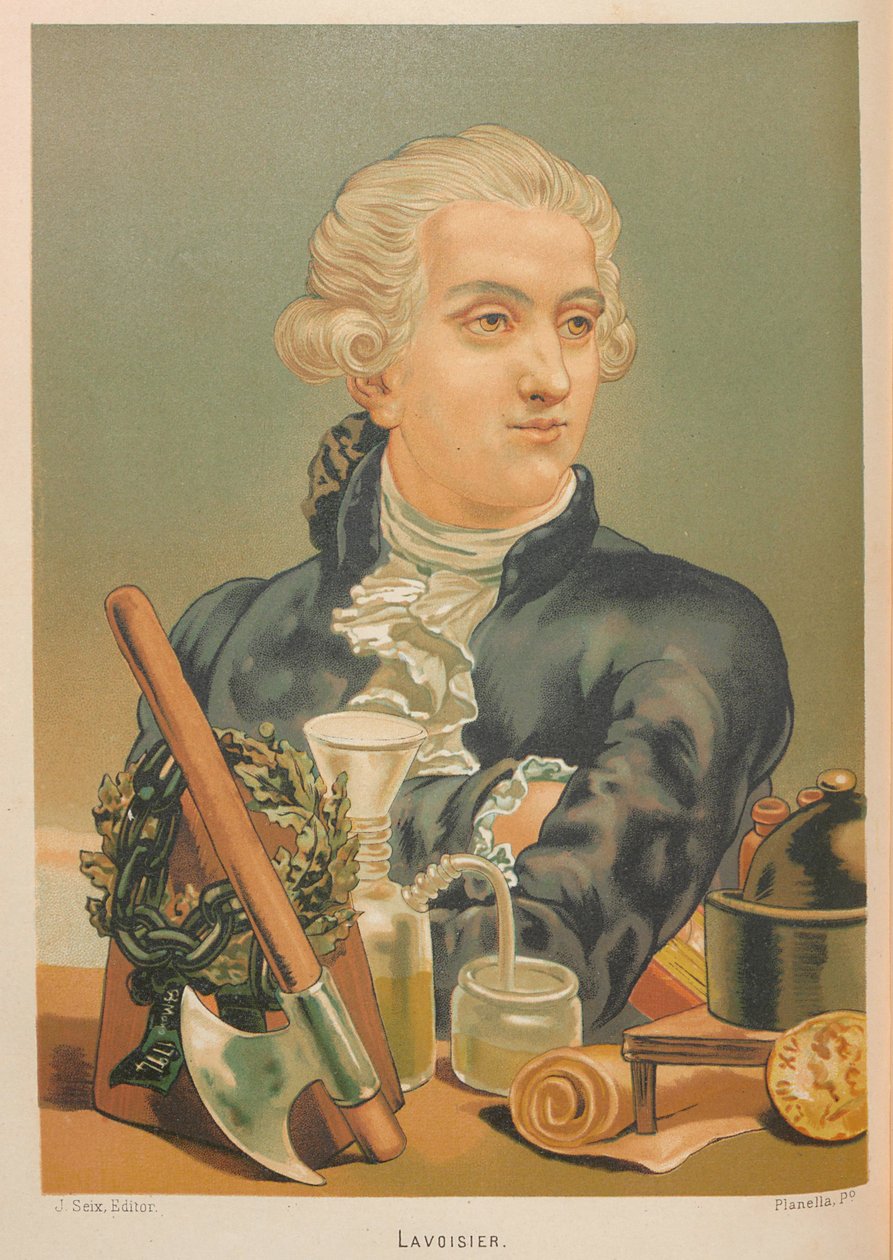 Porträtt av Antoine-Laurent Lavoisier 1743-1794, 1879. av Juan Planella y Rodríguez