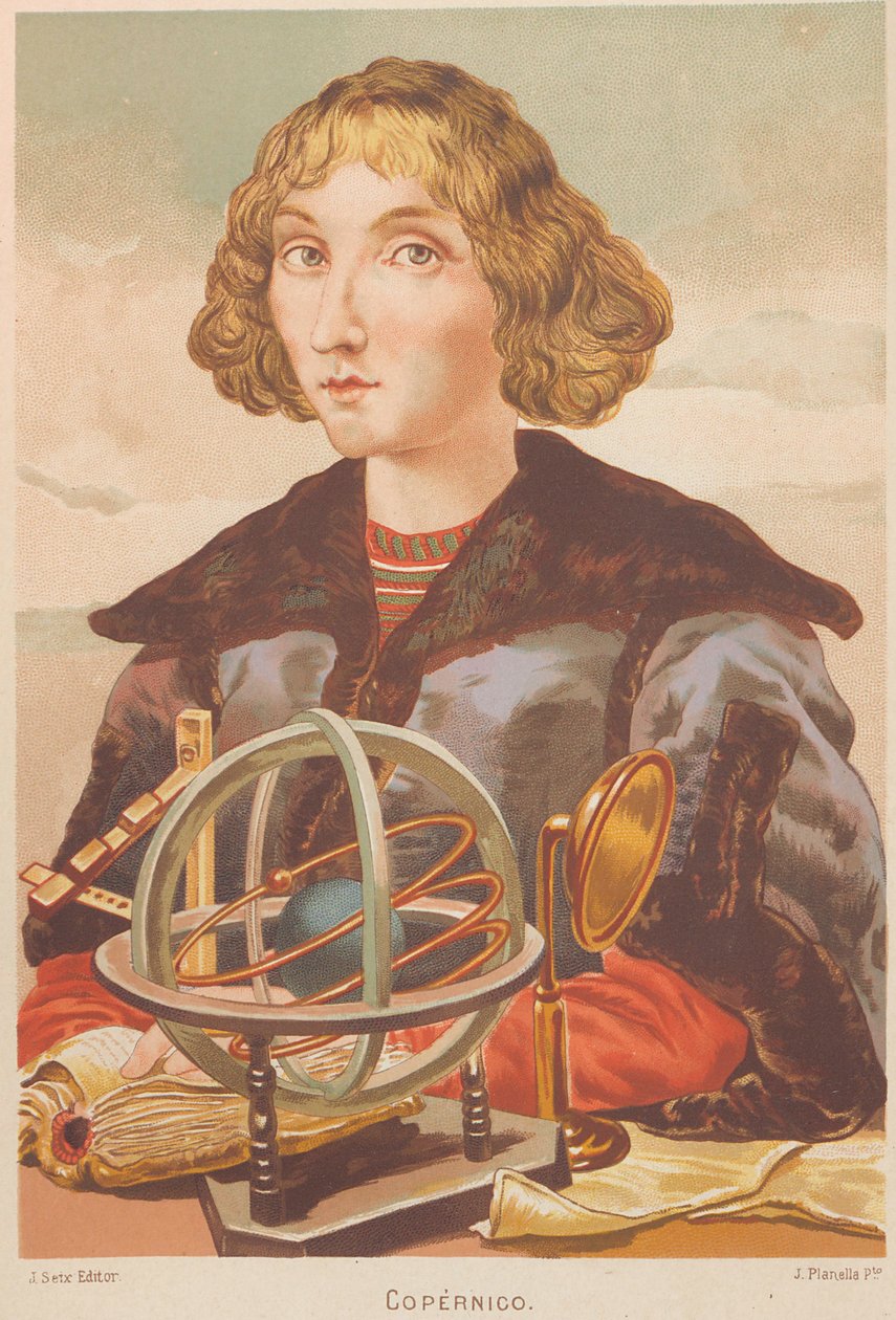 Porträtt av Nicolaus Copernicus 1473-1543, 1879. av Juan Planella y Rodríguez