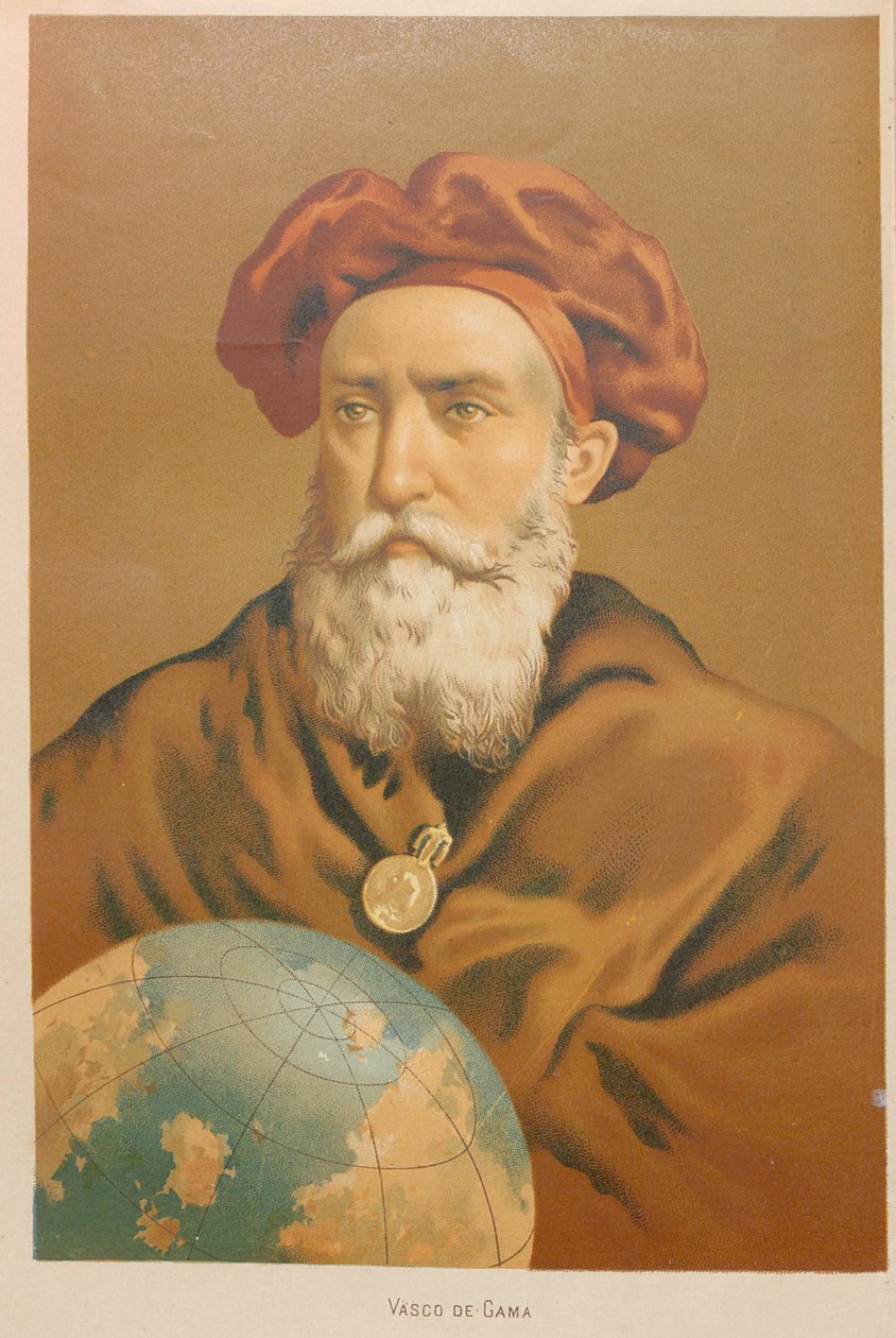 Porträtt av Vasco de Gama, 1879. av Juan Planella y Rodríguez