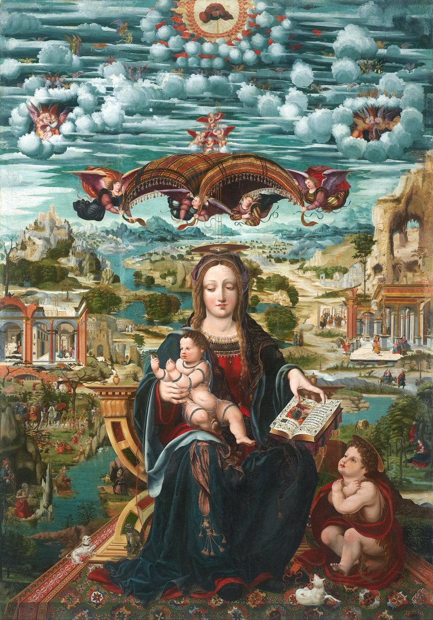 Jungfru Maria med barnet och Sankt Johannesbarnet av Juan de Borgoña