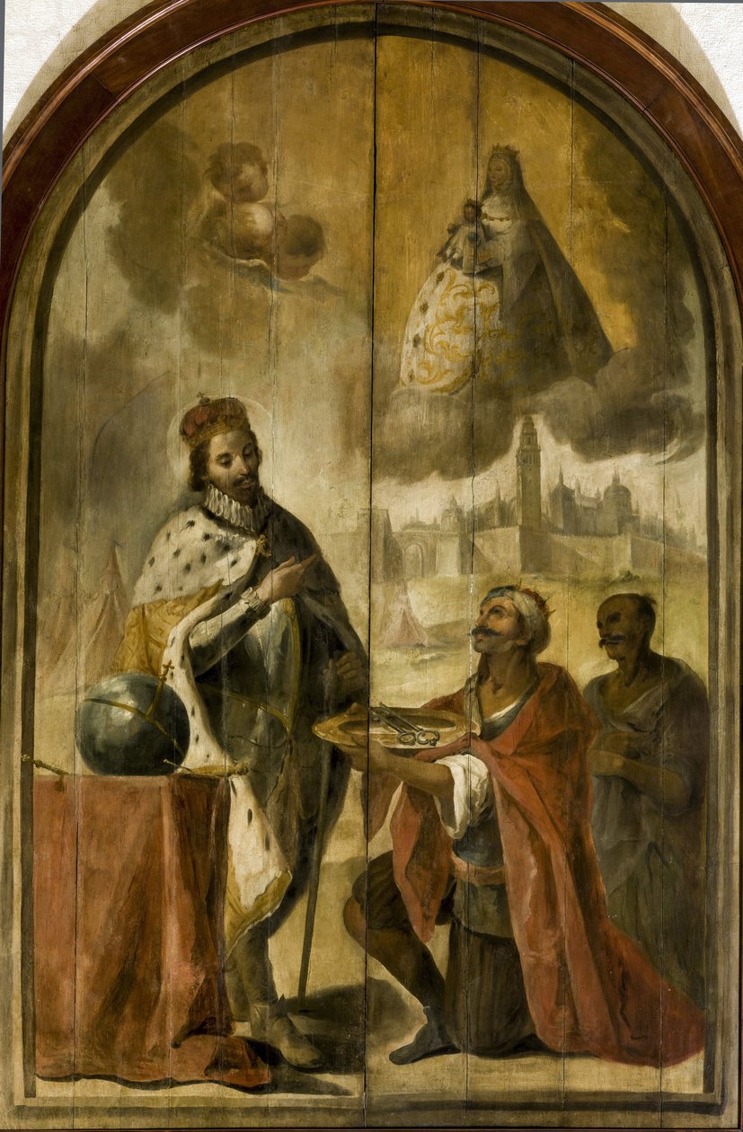 Ferdinand III de Castille - Överlämnandet av Sevilla - Rokoko: Moriska kungen Axataf överlämnade nycklarna till staden till kung Ferdinand par Espinal, Juan de (1714-1783), ca. 1750. Olja på trä, 300x200. Ayuntamiento de Sevilla av Juan de Espinal