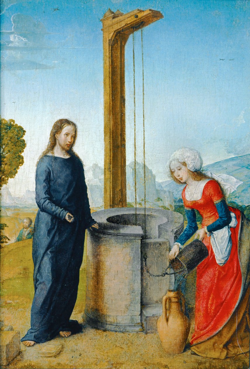 Kristus och den samaritiska kvinnan ... av Juan de Flandes