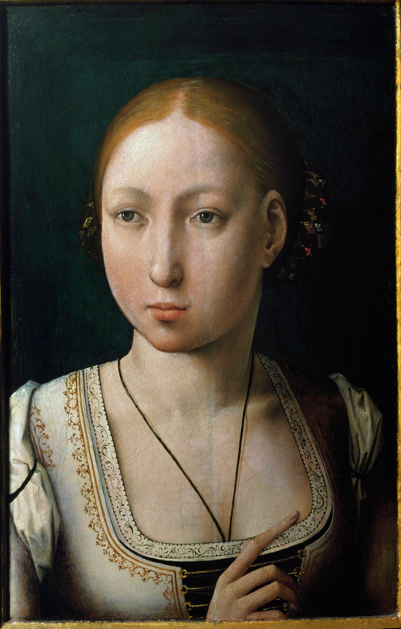 Porträtt av Joanna I av Kastilien, kallad Joanna den galna av Juan de Flandes
