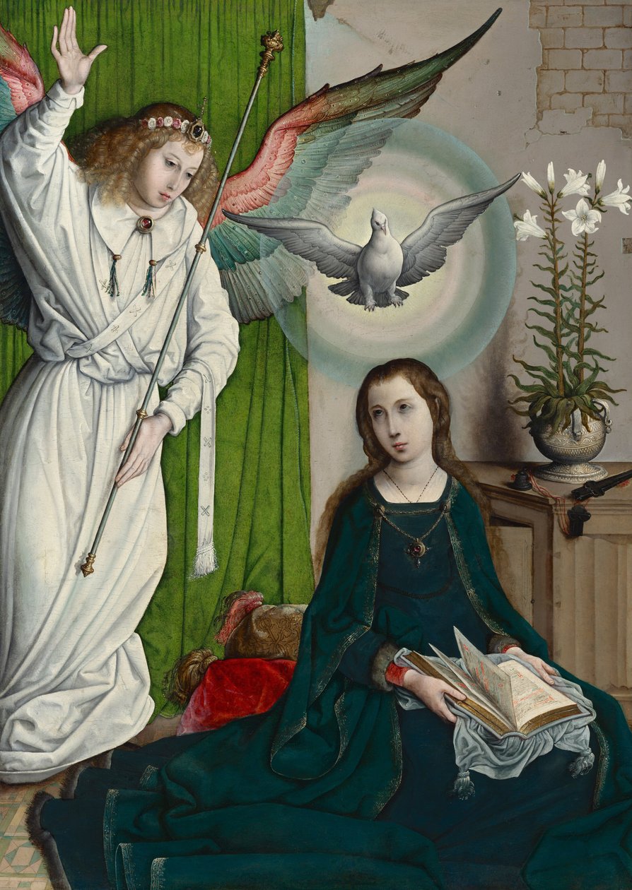 Bebådelsen, ca 1508-1519 (olja på pannå) av Juan de Flandes