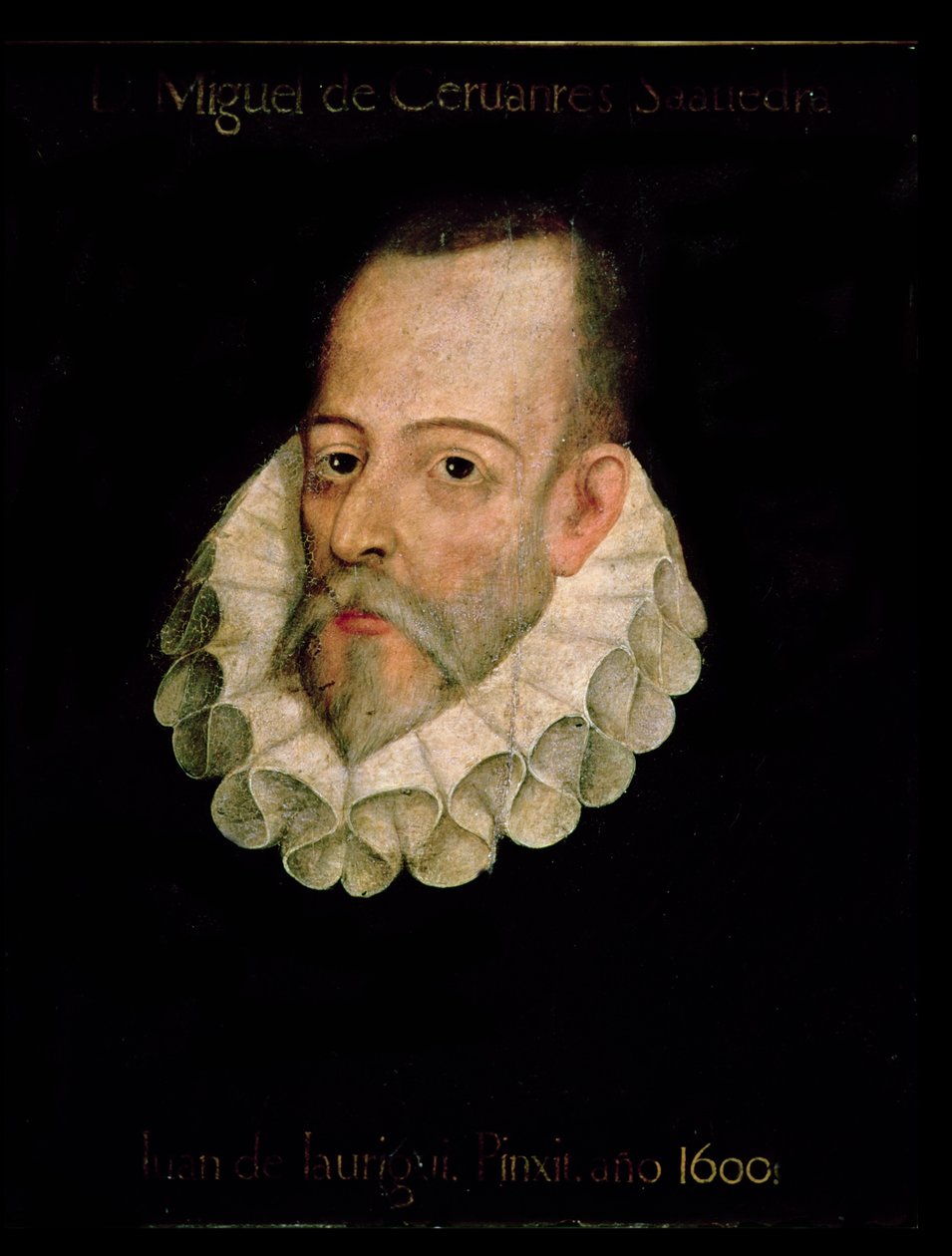 Porträtt av Miguel de Cervantes y Saavedra (1547-1615) 1600 (olja på panel) av Juan de Jauregui y Aguilar