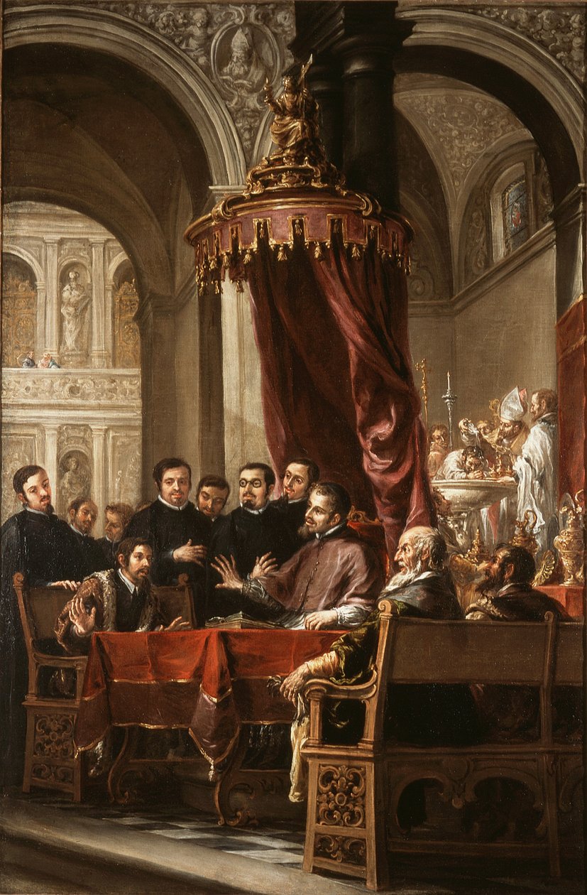 Augustinus omvändelse och dop av St. Ambrosius av Juan de Valdes Leal
