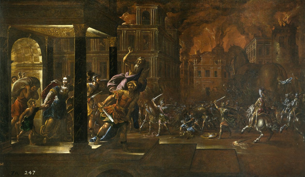 Trojas eld, mitten av 1600-talet. av Juan de la Corte