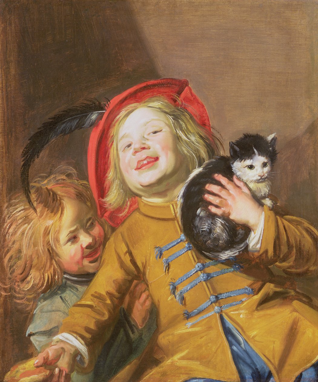 Skrattande barn med en katt, 1629 av Judith Leyster