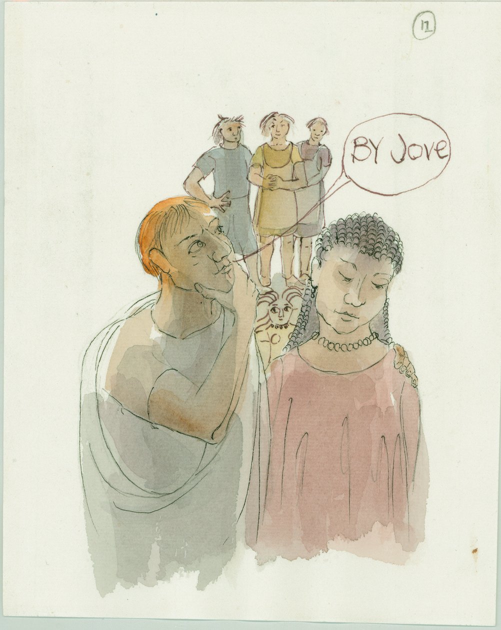 Marcus och Julia med hantverkaren och hans två arbetare, 2003. av Judith Dobie