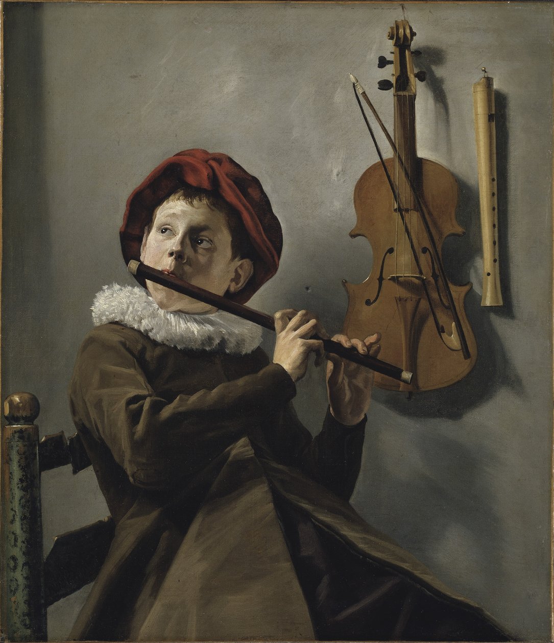 Boy Playing the Flute, ca 1630 (olja på duk) av Judith Leyster