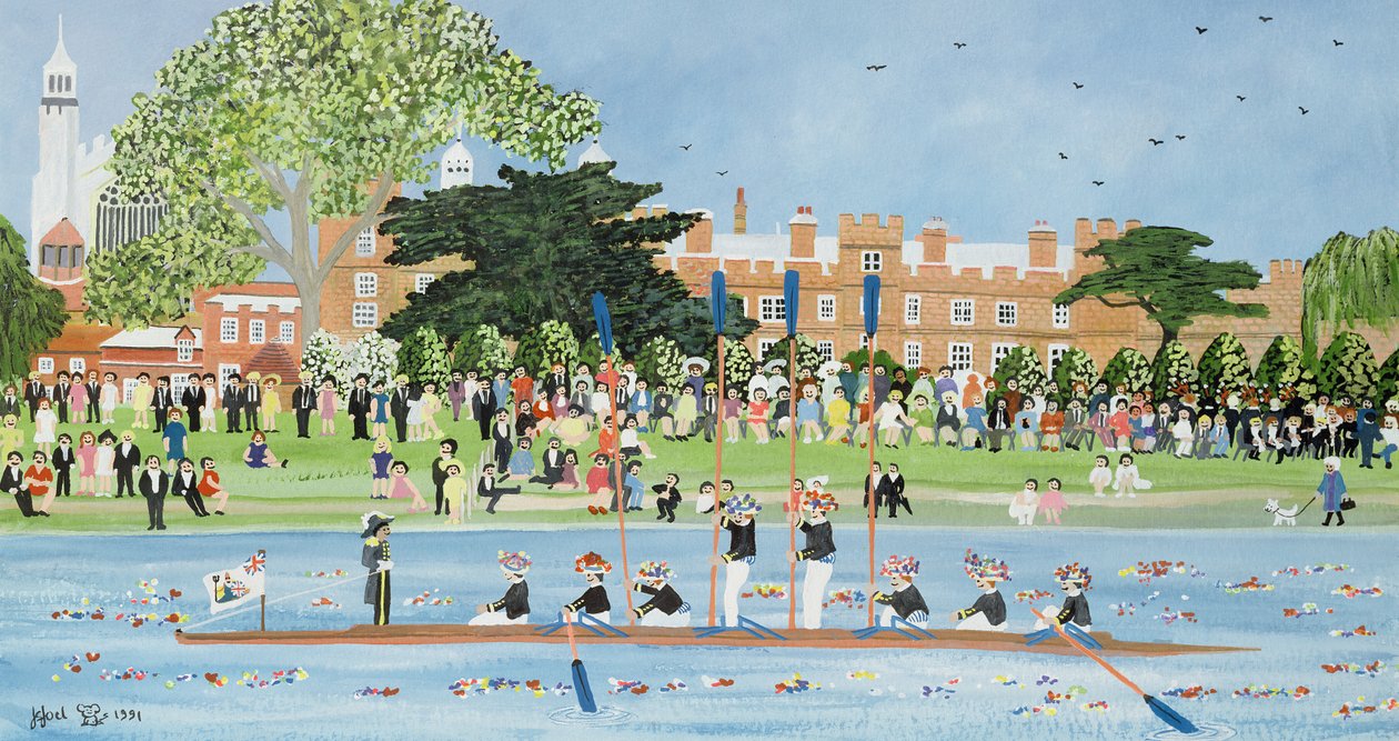 Båtarnas procession vid Eton College av Judy Joel