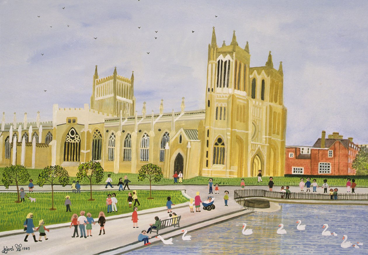 Bristol Cathedral och College Green, 1989 av Judy Joel