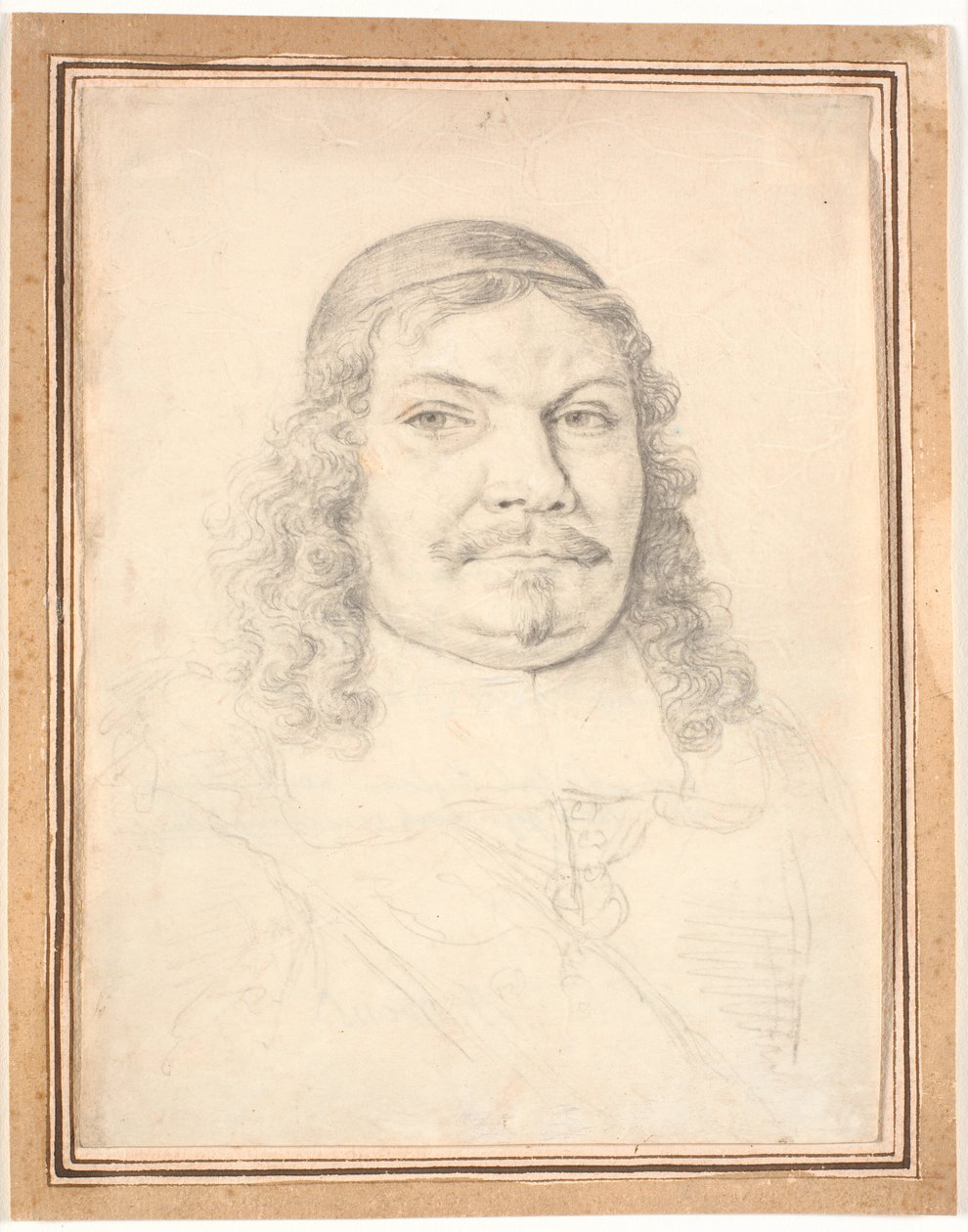 Porträtt av Holstein-Gottorps kansler Johan Adolph Kielman von Kielmanseck (1612-1676). Bystkant till höger av Jürgen Ovens