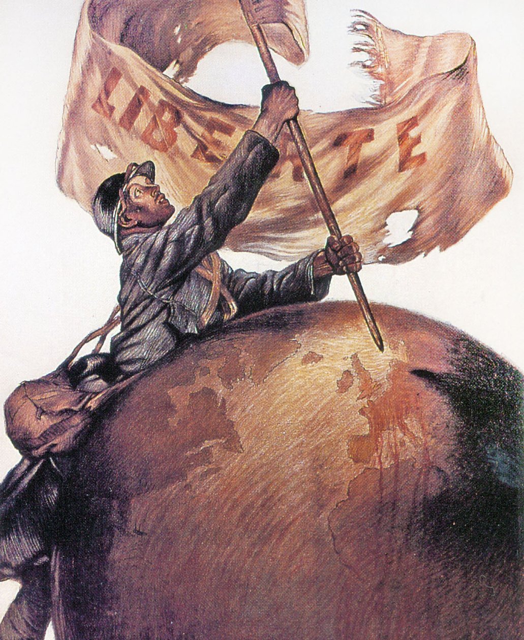 Credit Lyonnais Liberte-affisch från första världskriget, 1917 av Jules Abel Faivre