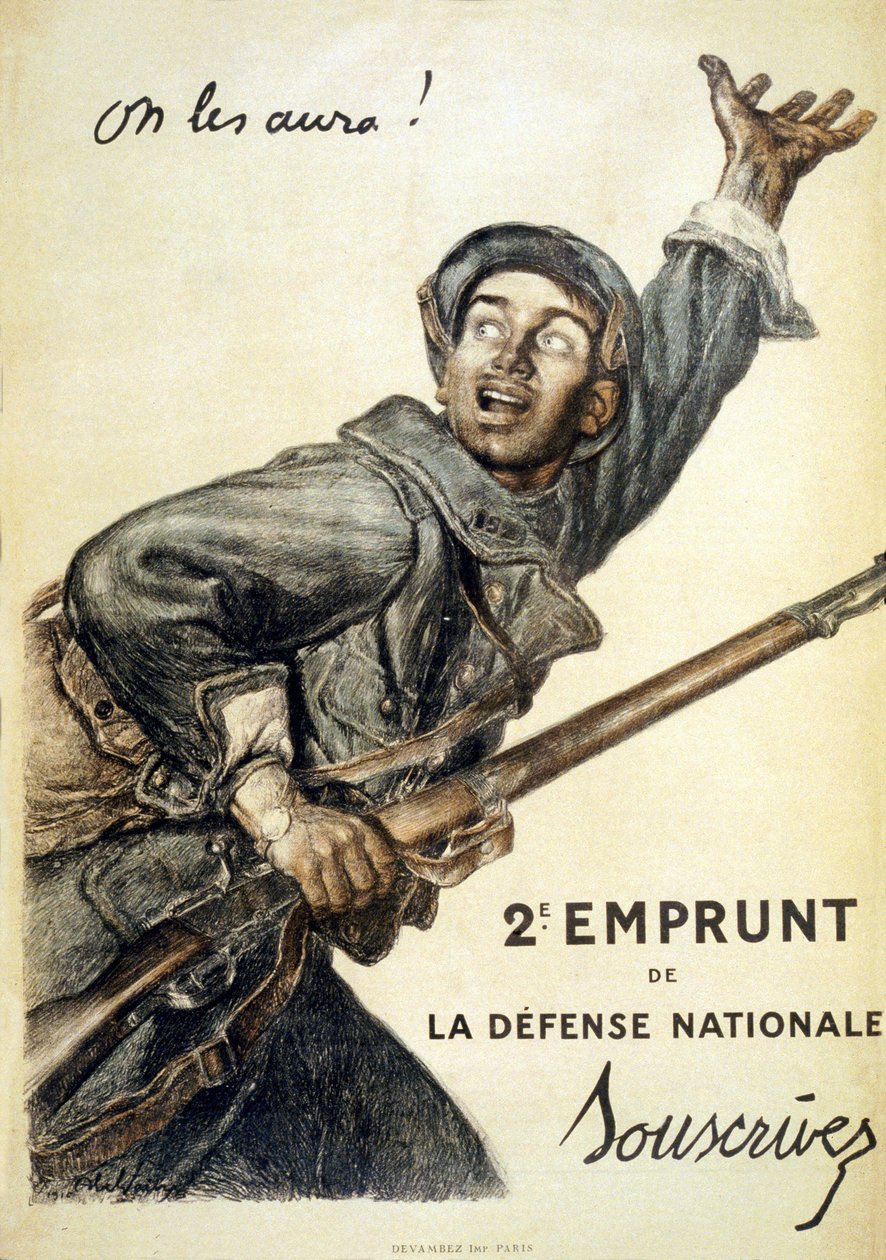 Vi tar dem! Det andra nationella försvarslånet. Prenumerera, 1916 av Jules Abel Faivre