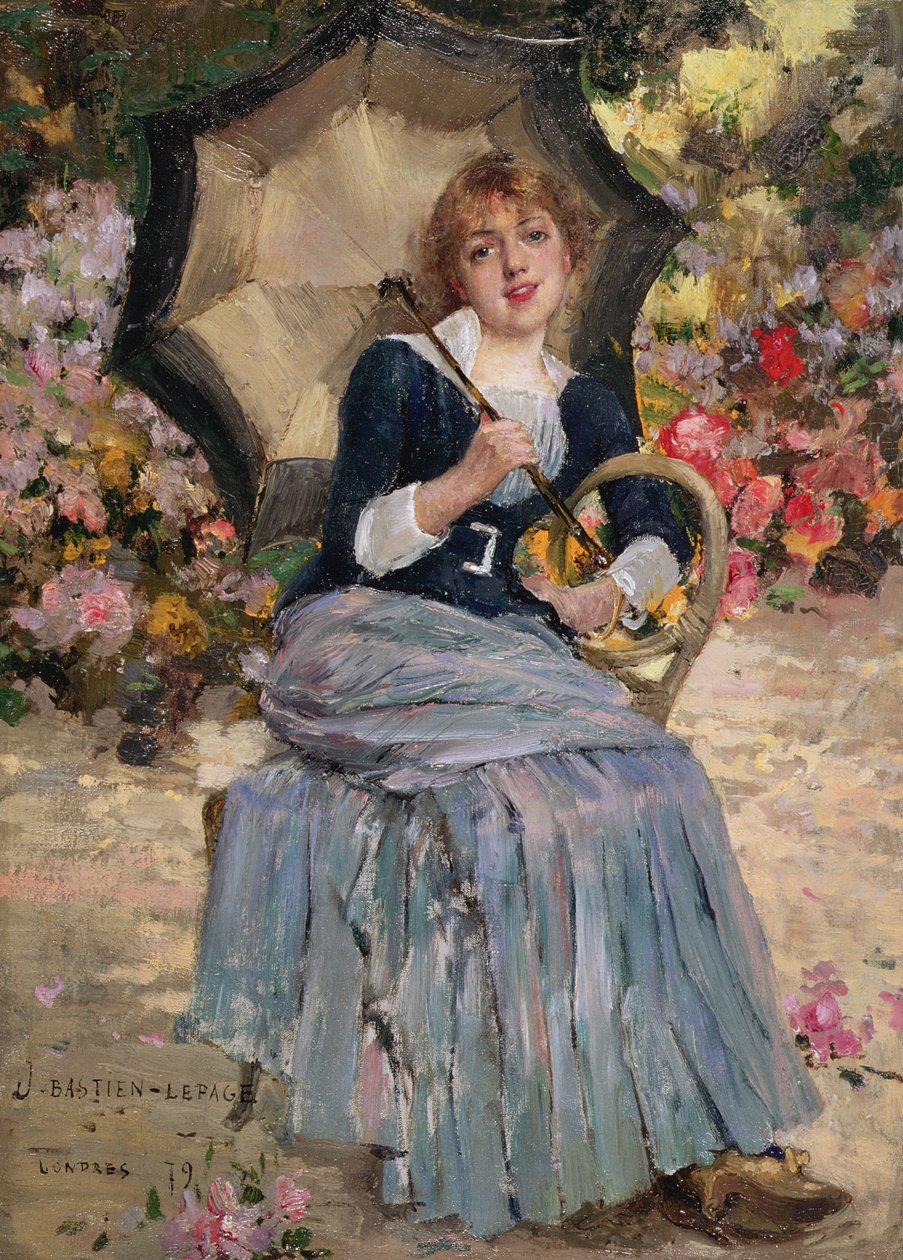 Flicka med solskydd, 1879 av Jules Bastien Lepage