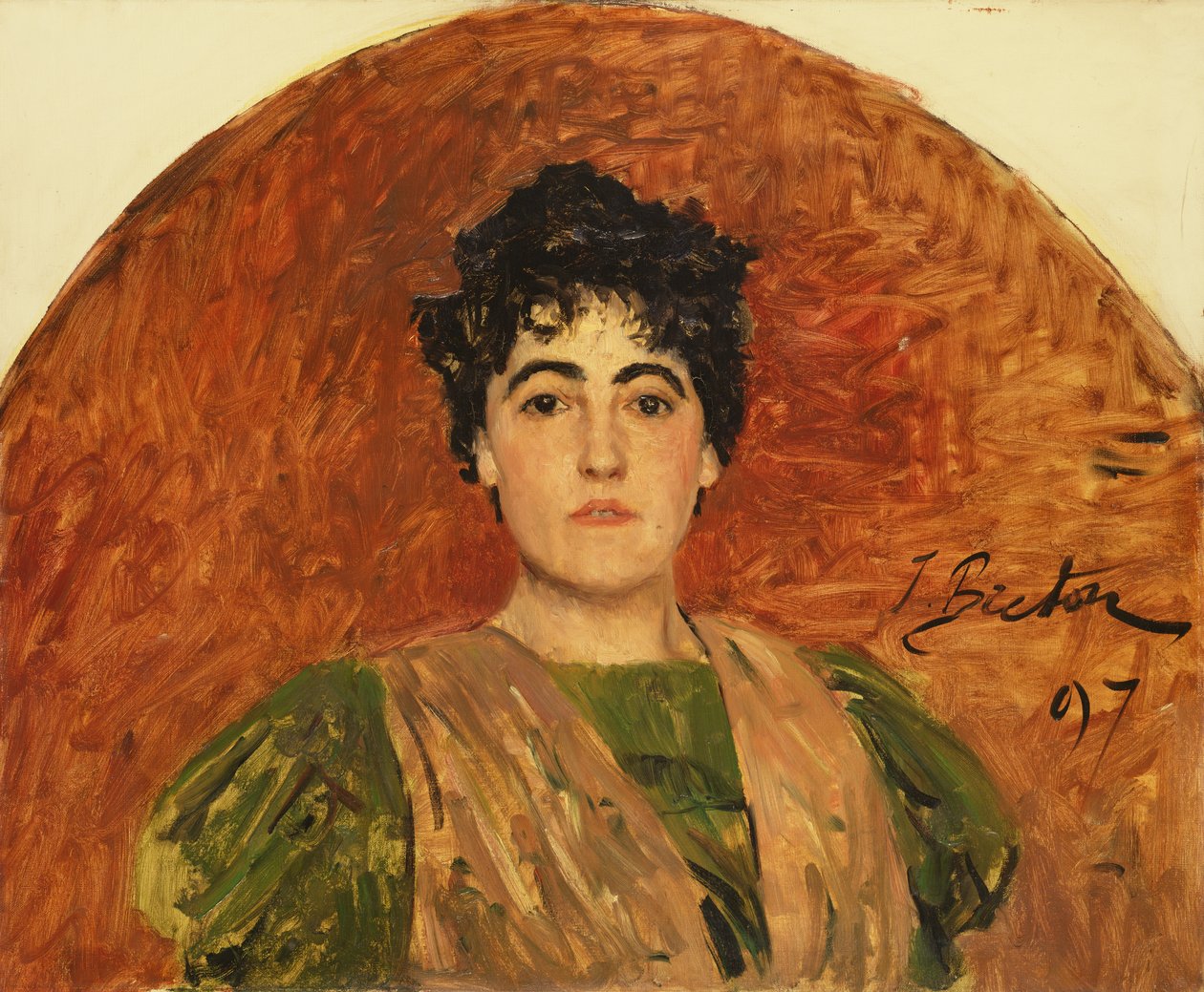 Porträtt av Madame Dorchain, 1897 av Jules Breton