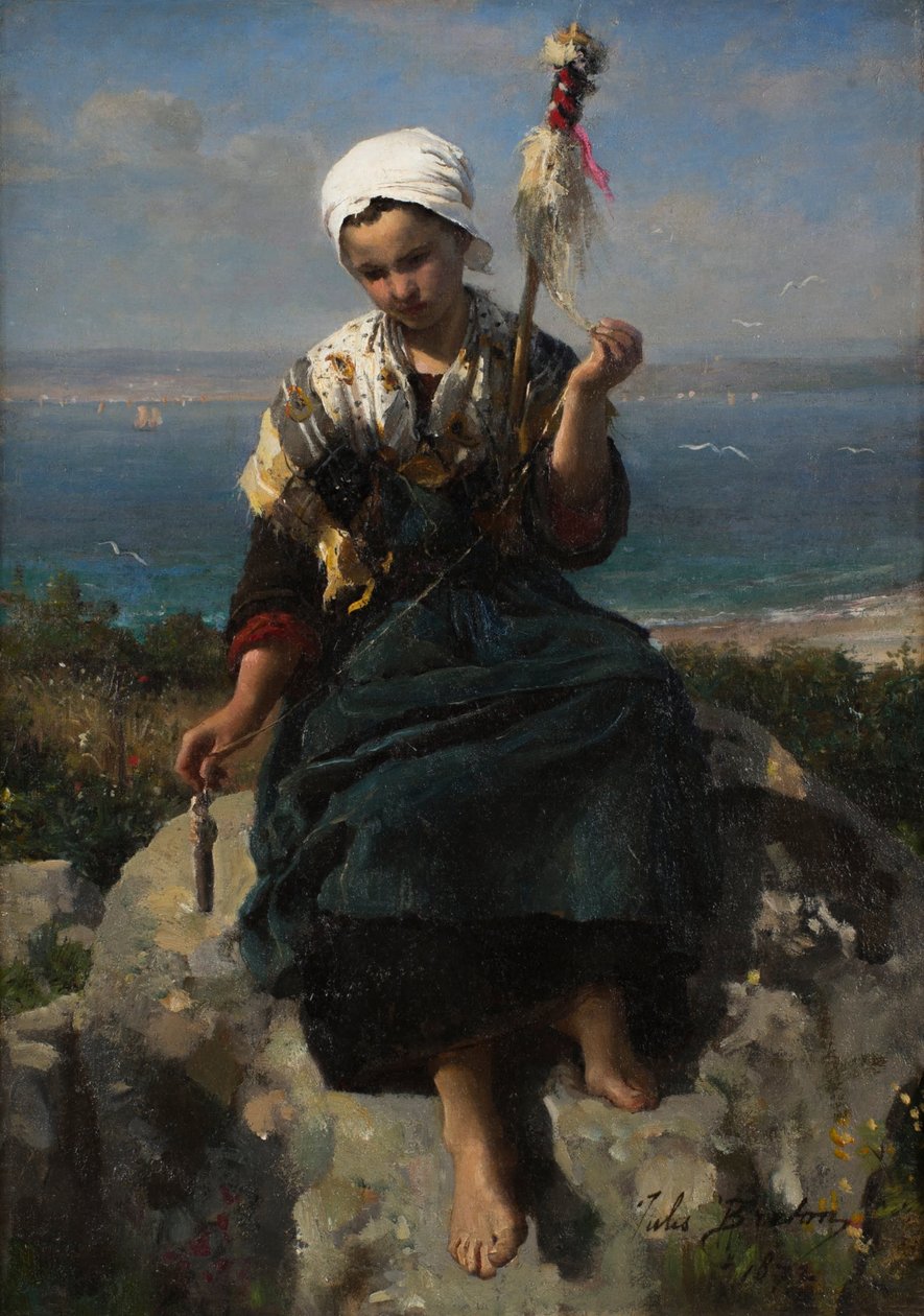 Linspinnaren av Jules Breton